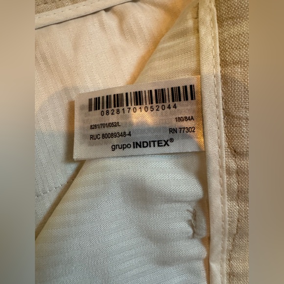 Men’s Zara 100% linen short light beige size L great condition, worn once - Picture 5 of 5